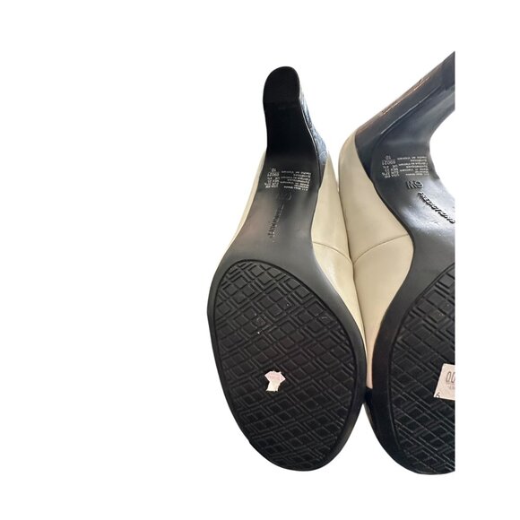 Black & Ivory Predictions Womens Heels Size 6w Round Toe Faux Leather Bow Detail - Picture 7 of 7